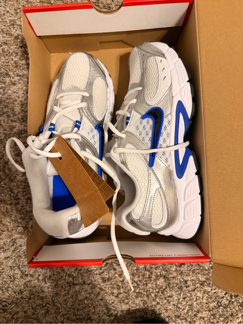 Nike White and Blue Men's Running Sneakers